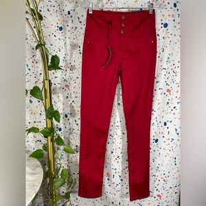 Stylish Red Women's high waist stretch skinny denim jeans size 6 refuge punk
